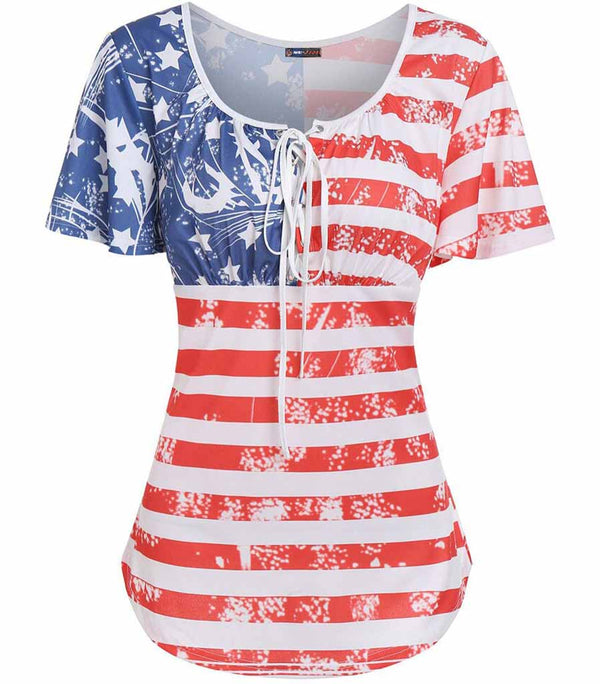 haut femme motif américain