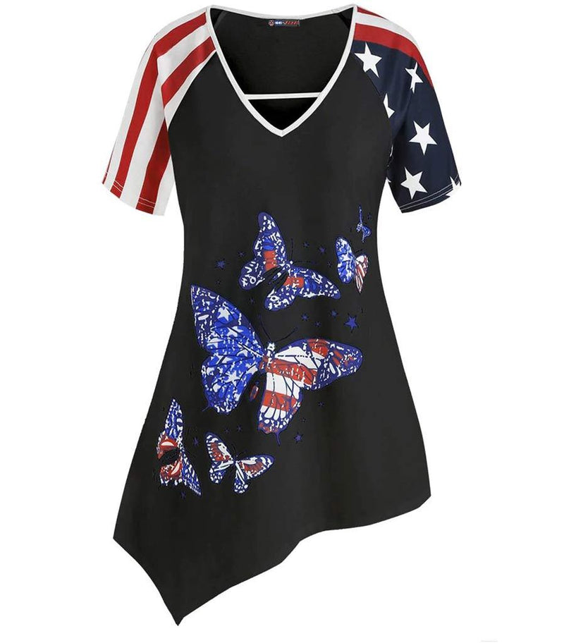 haut long femme banniere usa