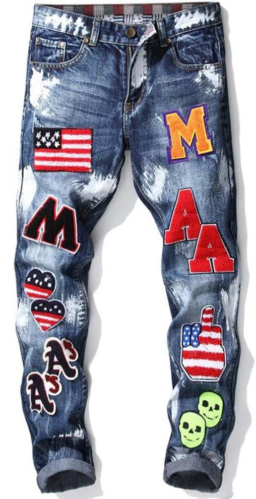 jeans drapeau americain homme