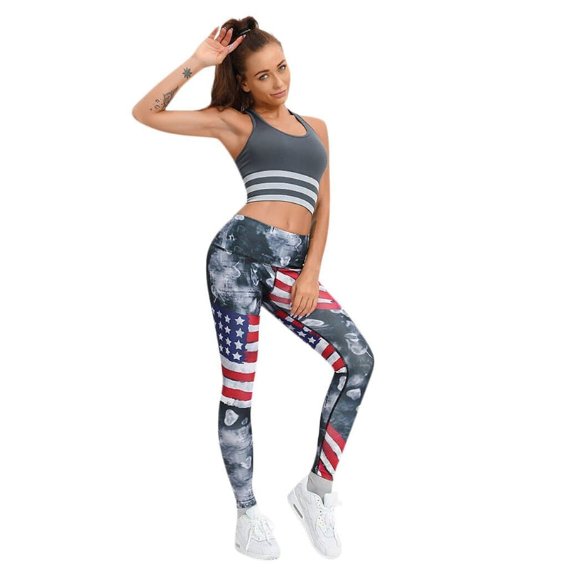 legging drapeau etats unis sur mannequin