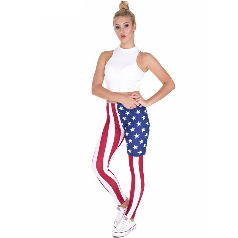 legging femme fitness drapeau etats unis