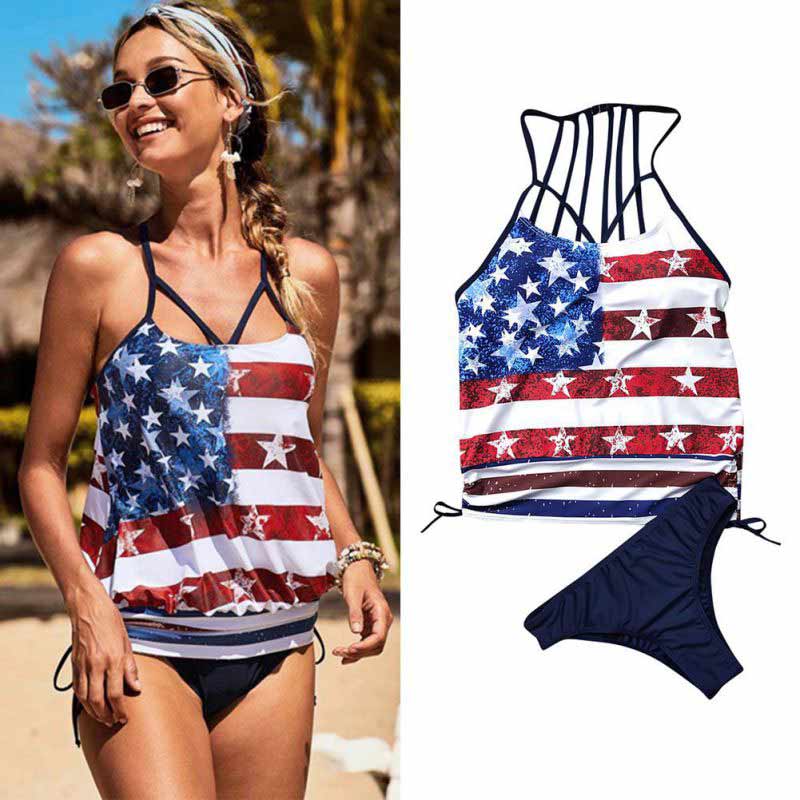 maillot deux pieces tankini usa