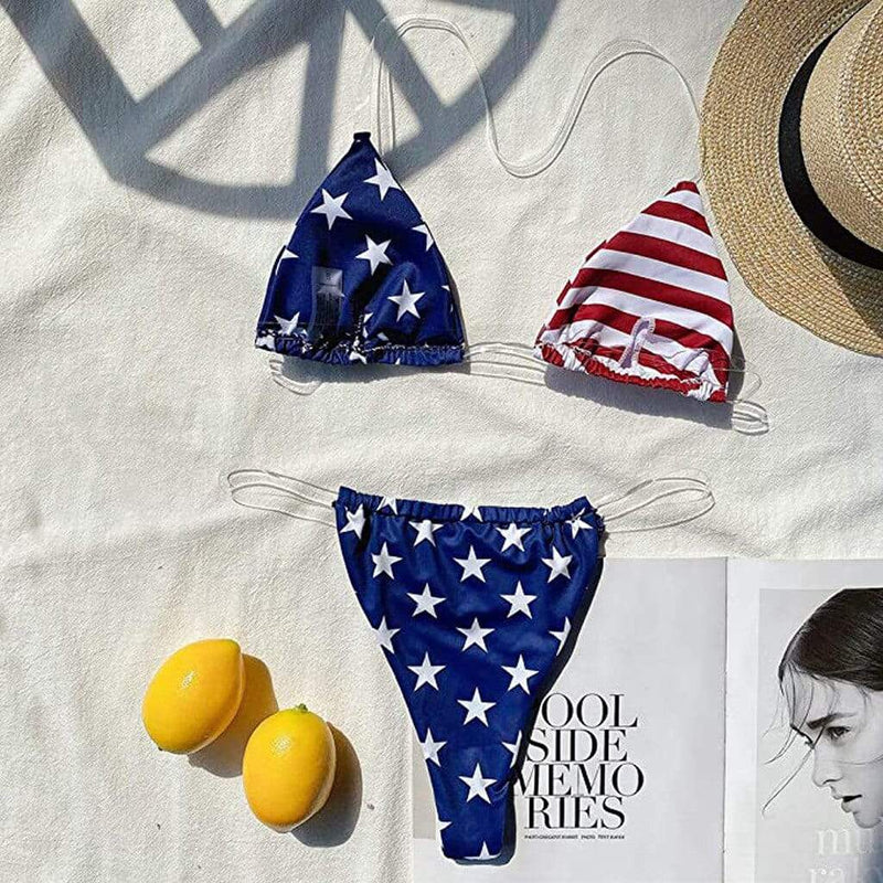 maillot drapeau us femme