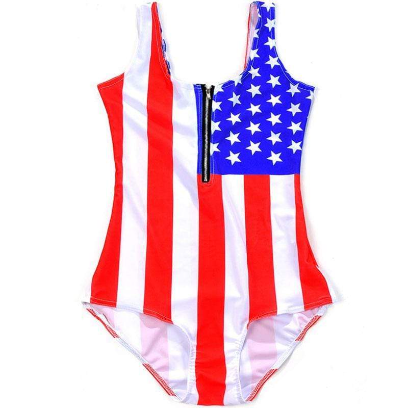 maillot femme ronde drapeau usa