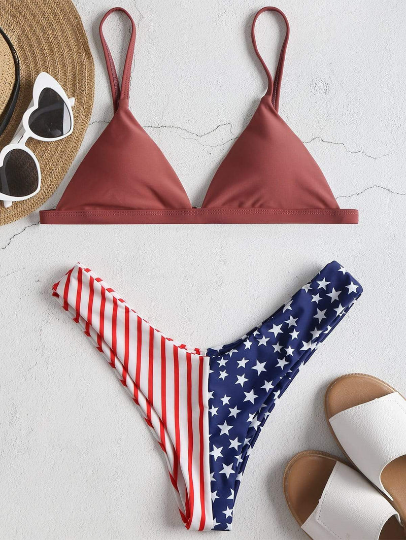 maillot marron americain deux pieces