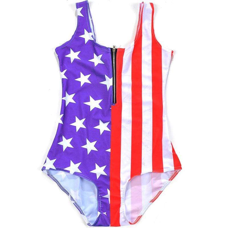 maillot une piece grande taille motif americain