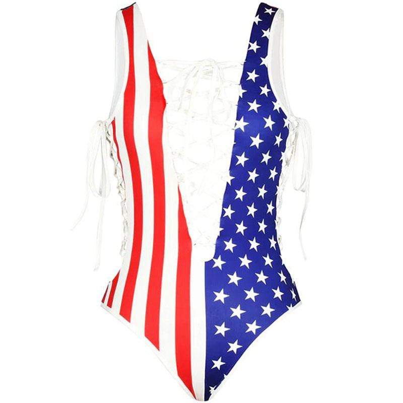 maillot une piece lacet style americain