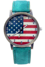 montre bracelet turquoise drapeau us