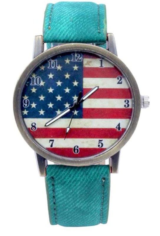 montre bracelet turquoise drapeau us