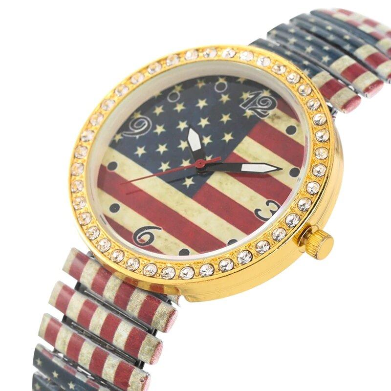 montre doree drapeau americain