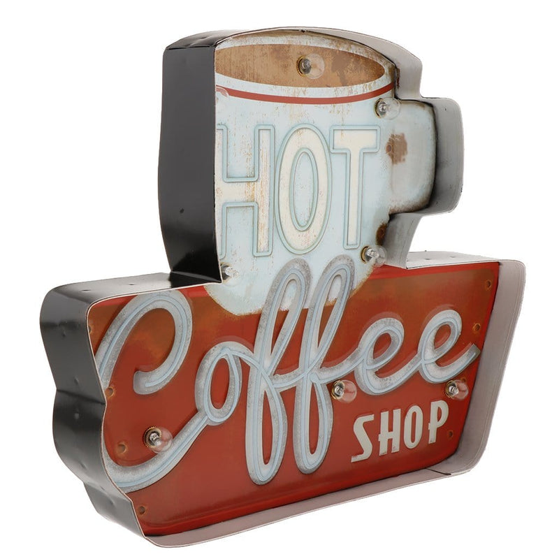 panneau retro usa hot coffee shop