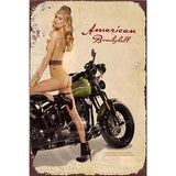 panneau decoration murale pin up moto