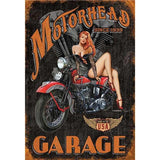 panneau mural vintage etats unis garage motos
