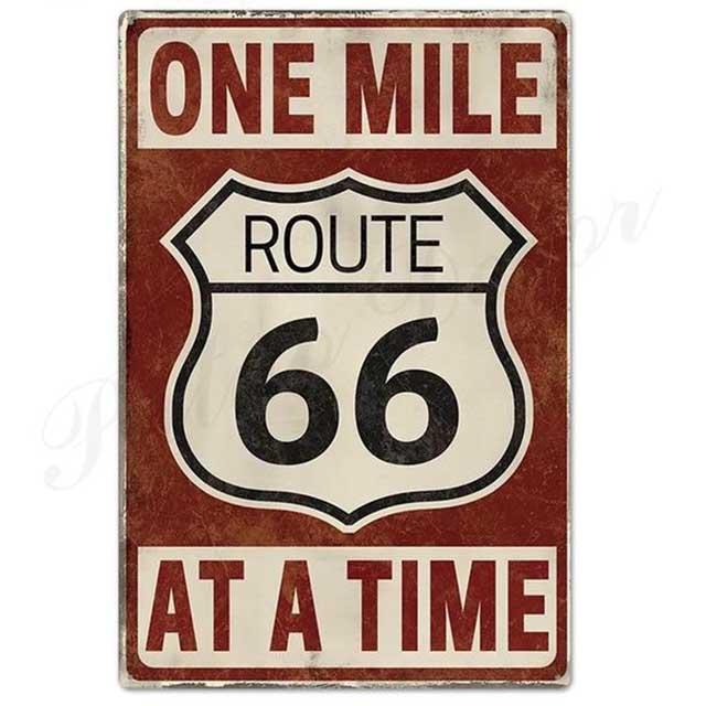 panneau one mile at a time autoroute historic us