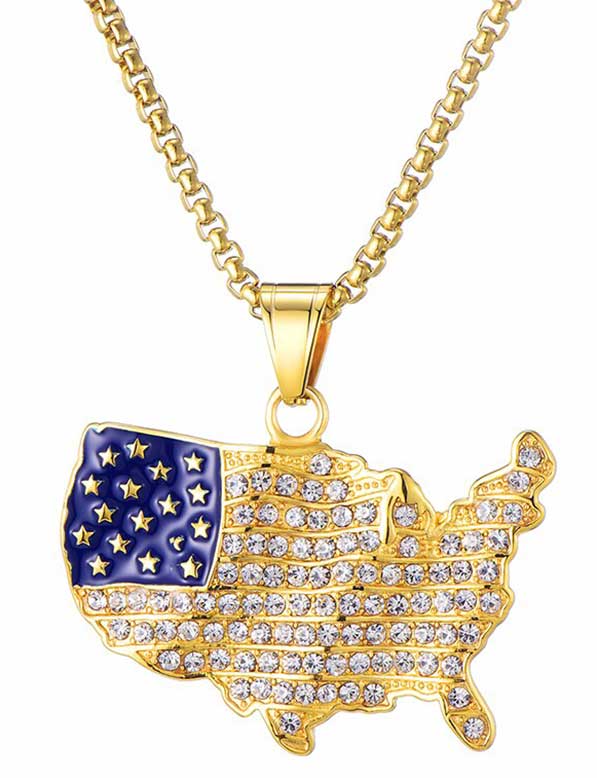 pendentif look carte USA