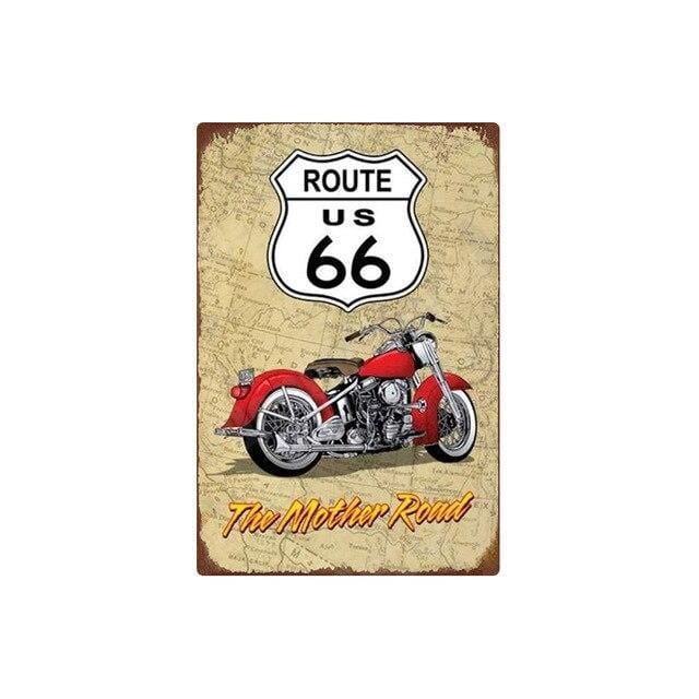 plaque carte moto the mother road