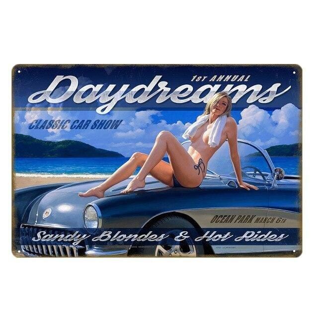 plaque decoration hot rides pin up