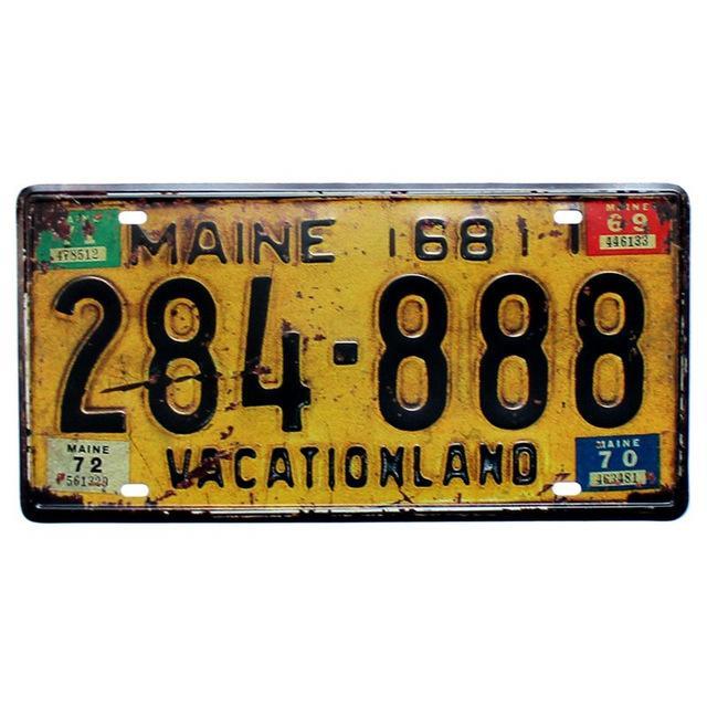 plaque metal deco maine vacationland