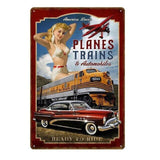 plaque pin up avions trains