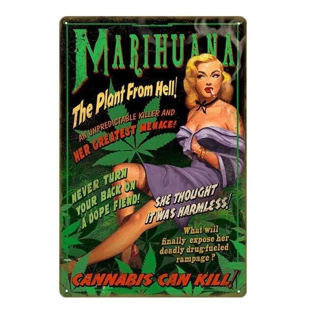 plaque pin up deco marihuana
