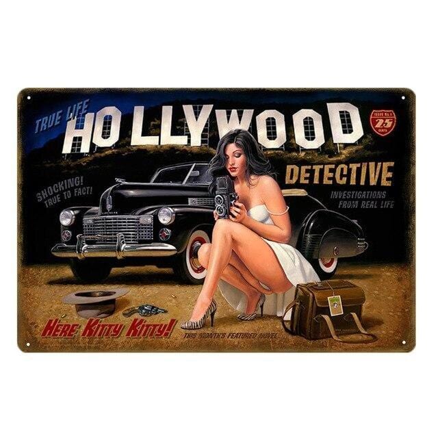 plaque pin up hollywood detective