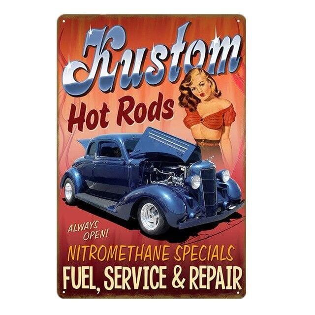 plaque pin up hot rods
