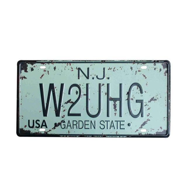 plaque retro usa garden state