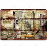 plaque deco carte postale new york statue liberte symboles us