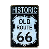 plaque deco metal historic old route 66