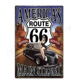 plaque deco pin up route 66