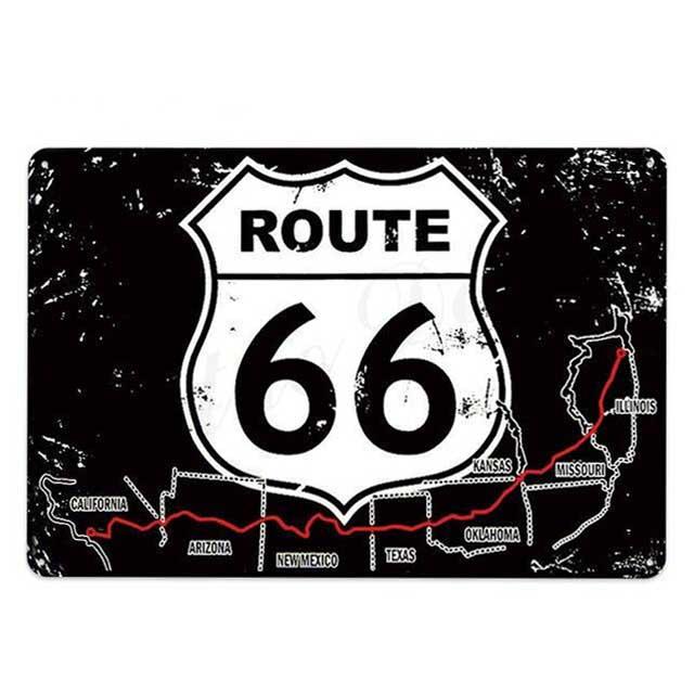 plaque decoration carte route 66