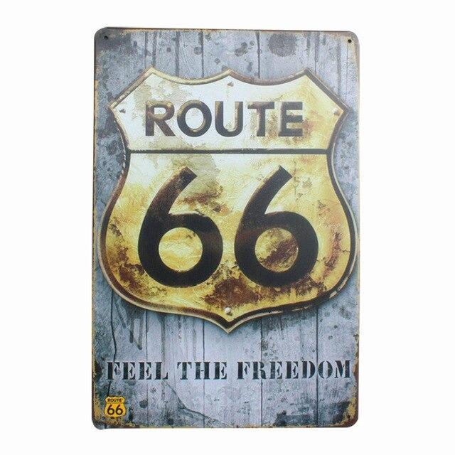 plaque decorative feel the freedom route 66