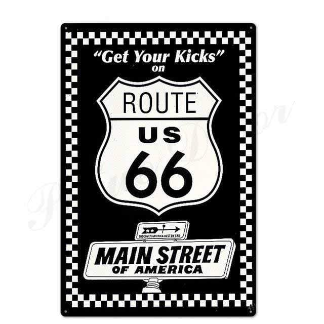 plaque deco route 66 main street of america