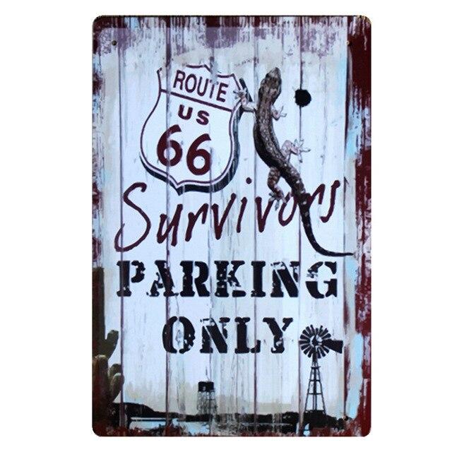 plaque desert survivors parking only route 66