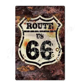 plaque etain route 66 vintage