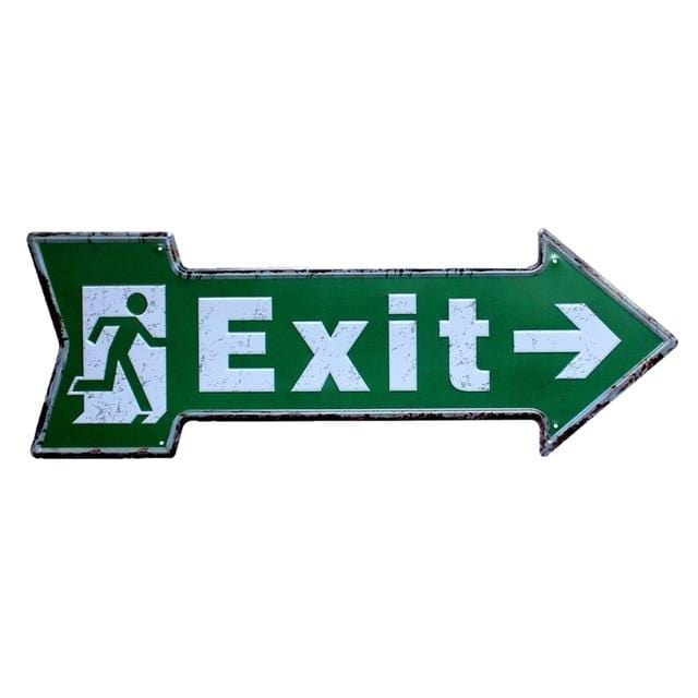 plaque exit verte metal