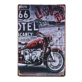 plaque i love route 66 moto rouge bordeaux