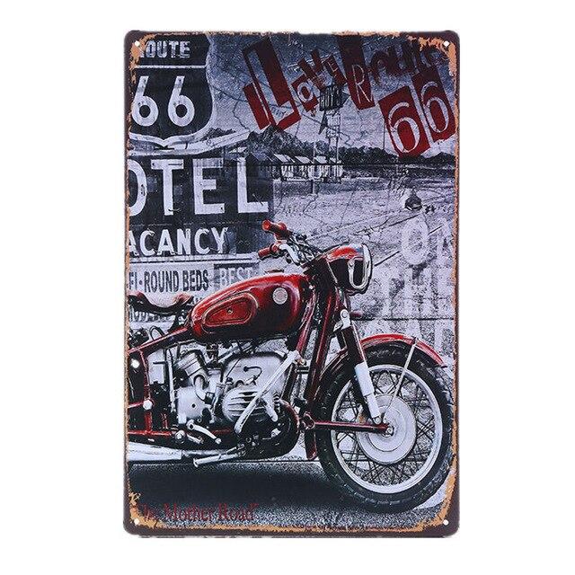 plaque i love route 66 moto rouge bordeaux