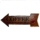 plaque metal coffee  fresh brewed