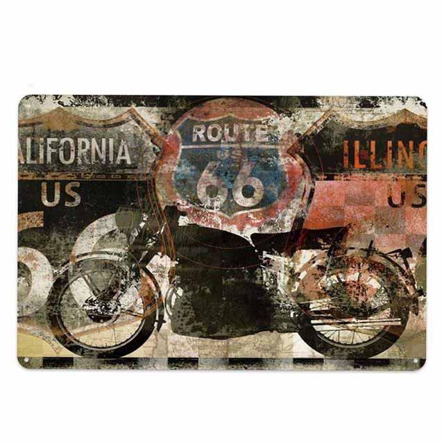 plaque moto route 66