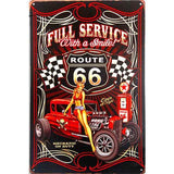 plaque murale metal garage hot rod usa