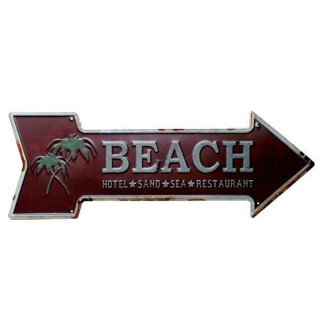 plaque retro beach