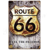 plaque route 66 feel the freedom