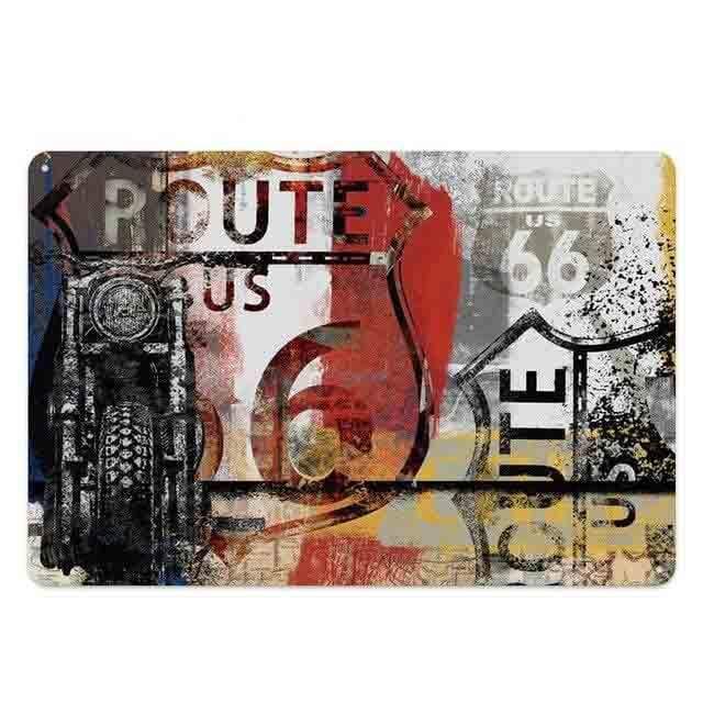 plaque route 66 moto