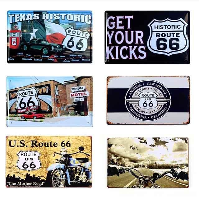 plaques metal vintage route 66