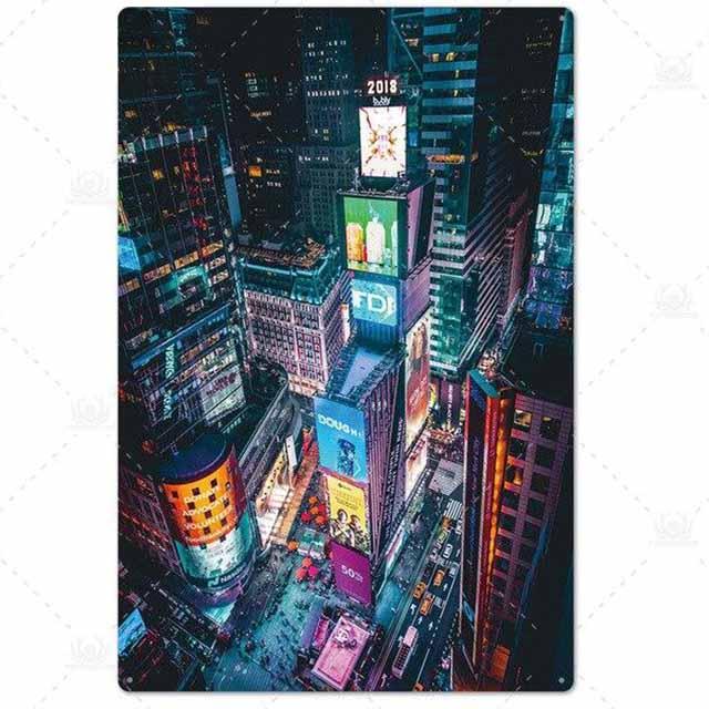 plaque vue haut new york design