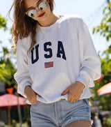 pull femme fin inscription usa