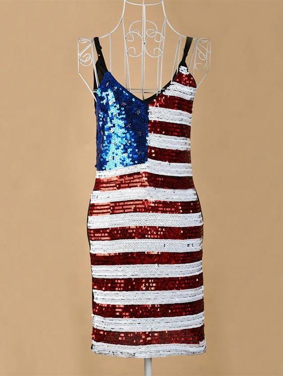 robe paillette drapeau americain