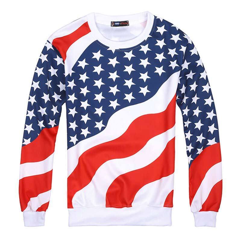 sweat blanc motif us
