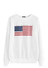 sweat drapeau americain blanc